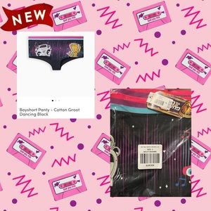 NWT TORRID WOMAN'S BOYSHORT PANTY - COTTON GROOT DANCING BLACK